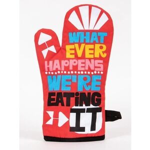 Blue Q Funny Oven Mitt What Ever Happens Were Eating It Red Baking Gag Gift